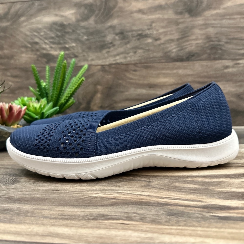 NIB Clarks Cloudsteppers 8W WIDE Adella Moon Knit Slip On Shoes Loafers Flats - Picture 4 of 13